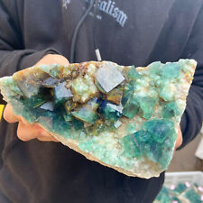 3.9lb Natural green fluorite quartz crystal cluster Raw mineral specimen healing picture