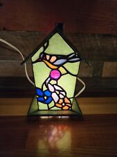 Vintage Tiffany Style Stained Glass BIRDHOUSE Lamp - Unbranded - 7.75
