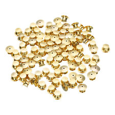 100pcs Metal Pin Backs Spring Loaded Pin keepers Locking Pin Keepers, Gold Tone picture