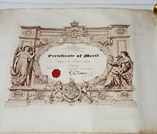 Vintage 1952 Royal Academy Of Music Certificate Of Merit For Singing  picture