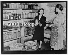1939 Food Storage Shelves Canned Jars Women Farm Security Administration picture