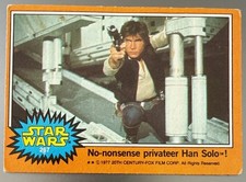 1977 Topps Star Wars Base #267 No nonsense privateer Han Solo Orange card picture