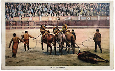 Mexico c1910 Postcard El Arrastre The Drag Bull Fighting picture