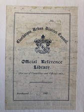 1900s Cleethorpes Urban District Council Official Reference Library book label picture