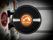 His Master's Voice Sign LED Light Box 12", 2-Sided Record Sign, Man Cave Decor picture
