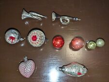 Lot Of 10 Mercury Glass Christmas Ornaments Very Old picture