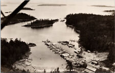 Canoe Cove BC near Sidney British Columbia Aerial View Real Photo Postcard G1 picture