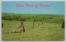 Stone Posts of Kansas, Stone Post Country, Scenic View, Vintage Postcard picture