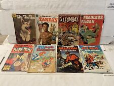 1950’s Comic Book Lot (8) : G.I. Combat, Tarzan, Rin Tin Tin, New Funnies / G-VG picture