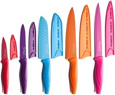 MICHELANGELO Kitchen High Carbon Stainless Steel Colorful Knife Set 10 Piece NEW picture