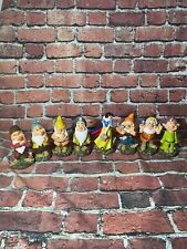 New Disney Snow White & Seven Dwarfs Complete Set of 8 Resin Garden Statues 8” picture