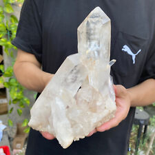 3.3lb Large Natural White Clear Quartz Crystal Cluster Rough Healing Specimen picture