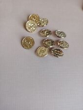 Lot Of11   20mm Gold Tone Cc  Button REPLACEMENT Button  picture