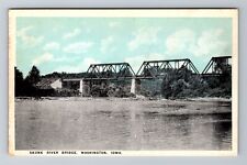 Washington IA-Iowa, Skunk River Bridge, Antique, Vintage Souvenir Postcard picture