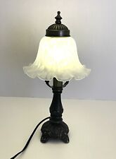 Vintage Victorian Tiffany Style Lamp Frosted Glass Shade Accent Table Light picture
