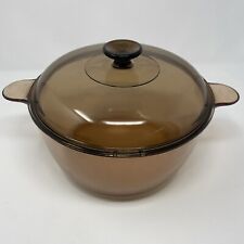 Corning Ware Vision 5QT 4.5L Dutch Oven Stock Pot Pyrex Lid Amber Glass USA picture