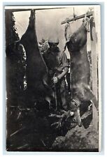 c1910's Young Boy Deer Buck Hunting Brownie RPPC Photo Posted Antique Postcard picture