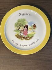1970s “Happiness is having Someone to care for” 10” Plate by Laura #76422 picture