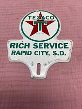 Vintage Texaco Rich Service Rapid City SD. License Plate Topper picture