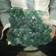 7.7LB Natural Green Fluorite Sheet Crystal Mineral Specimen Repair 3500g picture