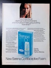 Print Ad 1960's Serena Contraceptive Foam Pretty Woman Diaphragm Pill Abstinence picture