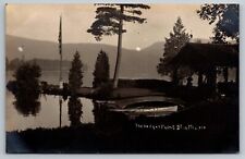 The Hedges Point. Blue Mountain Lake, New York Real Photo Postcard RPPC picture