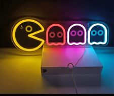 Pacman Neon Sign Wall Decor LED Game Room Kids Room Neon Light 16.14x5.91 picture