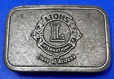 lions International club of Arizona Vintage Hit-line USA Belt Buckle picture