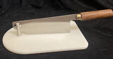 Alfred Zanger Cleaver And Cutting Board Vintage Wood And Brass Handle picture