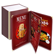 Wechef 30 Pack Restaurant Menu Covers 8.5 X 11 Book Style 3 Pages 6 Views Transp picture