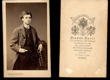 Pierre Petit, Paris, young men vintage albumen print CDV. Albumin Print picture