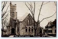 c1910's Free Baptist Church Clock Tower View Fairport NY RPPC Photo Postcard picture