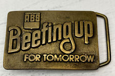 Vintage ABS Beefing Up for Tomorrow Belt Buckle Western BTS 1979 - Solid Brass picture