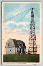 Wireless Tower Fort Riley Kansas KS 1923 Postcard picture
