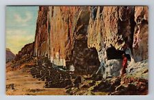 Frijoles Canyon NM-New Mexico, North Wall Ruins, Antique Vintage Postcard picture