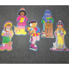 Carson Dellosa Winter Kids Classroom Wall Cutouts Set of 5 Cardstock Decorations picture