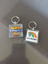 Vintage Hawaii Keychains Set Of 2 Rainbow Retro 80s 90s C107 picture
