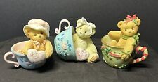 Cherished Teddies 3 Teacup Bears Cup Of Love, Cup Of Friendship & Christmas picture