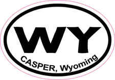 3X2 Oval Casper Wyoming Sticker Vinyl Cities Car Truck State Bumper Stickers picture