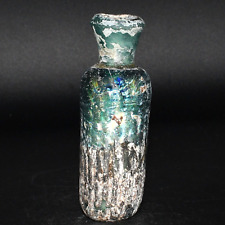 Genuine Ancient Roman Glass Medical Bottle with Blue Iridescent Patina picture