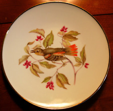 Vintage DEBRA Germany Bavarian Porcelain Plate Bird/Foliage #1 Gold Trim LOVELY picture
