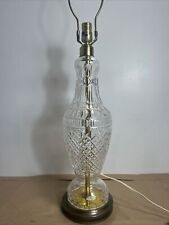 Vintage Underwriters Laboratories Leviton Crystal Glass Table Lamp 33.5