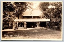 Masonic Club of Haverstraw. Lake Kanawauke, New York Real Photo Postcard RPPC picture