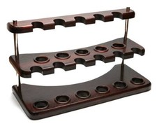 Smoking tobacco pipe stand wooden rack handmade display for 11 bowls Solid wood picture