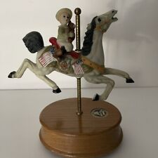 ALBERT E. PRICE LIMITED EDITION Carousel Horse Boy Patriotic MUSIC BOX #353/5500 picture