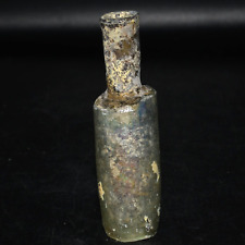 Ancient Roman Glass Iridescent Medicine Bottle Vial Circa 1st - 2nd Century AD picture