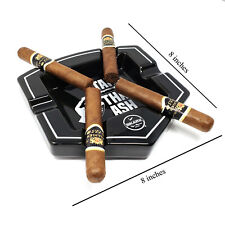 Stunning Black & White 6 Large Cigar Rest Patio/Outside/Indoor Cigars Ashtray picture