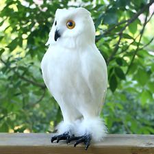 Realistic Feathered Owl Figurine Lifelike Bird Replica Simulation Wild Animal G picture