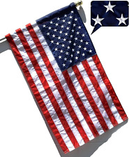 - 3X5 FT American Flag (Pole Sleeve) (Embroidered Stars, Sewn Stripes) Outdoor S picture