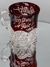 Ruby Glass 1922 EAPG Hagerstown Fair Etched Buttons & Arches Vintage Antique picture
